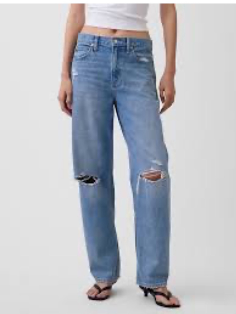 Zara Light Blue Distressed Denim Jeans